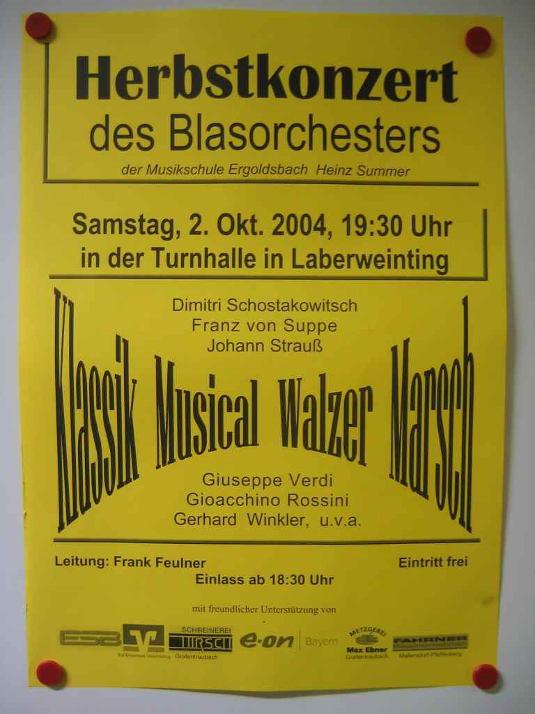 Herbstkonzert 2004 Plakat